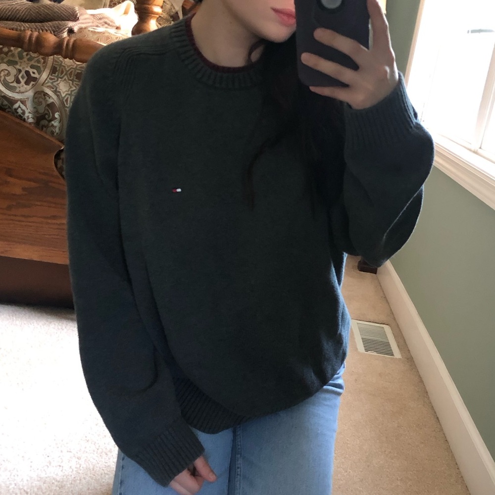 {TOMMY} Stone grey vintage sweater
